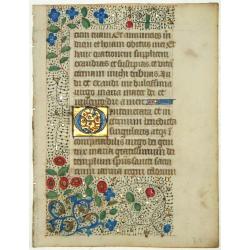 Leaf on vellum from a manuscript Book of Hours.