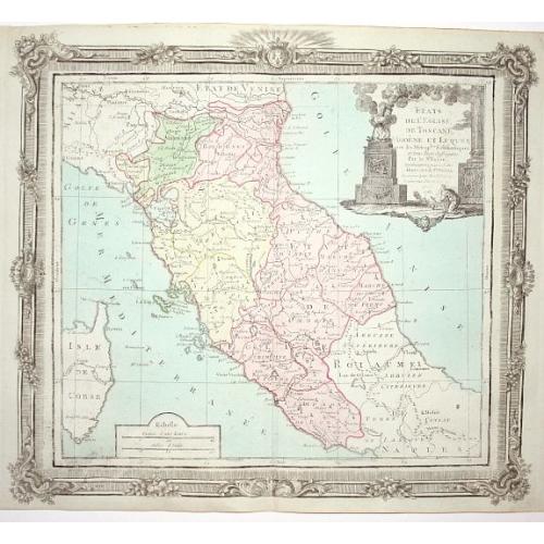 Old map image download for Etats de l' Eglise, de Toscane, Modene et Luques..
