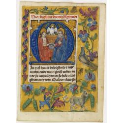 Leaf on vellum, from a manuscript book of hours.