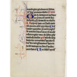 A wonderful vellum leaf from a Dutch Book of Hours.