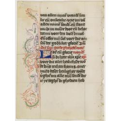 A wonderful vellum leaf from a Dutch Book of Hours.