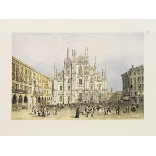Old map image download for La Place du Dôme à Milan.
