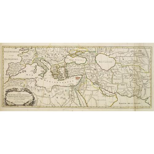 Old map image download for Carte Des Quatre Grandes Monarchies, des Assirieens, des Perse, des Grecs, et des Romains.. Celle Flavius Joseph .