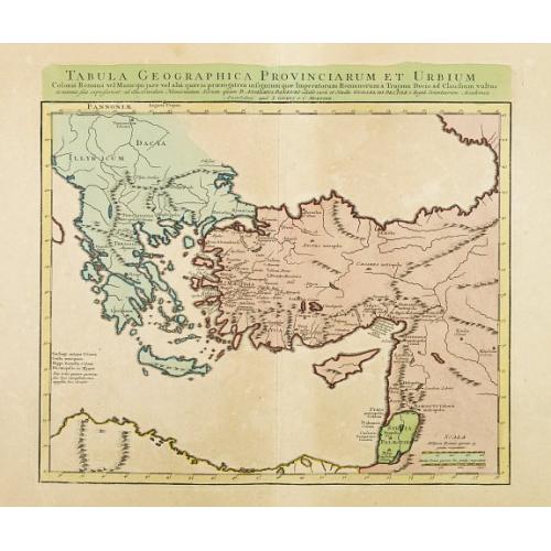 Old map image download for Tabula Geographica Provinciarum et Urbium Colonia Romana..