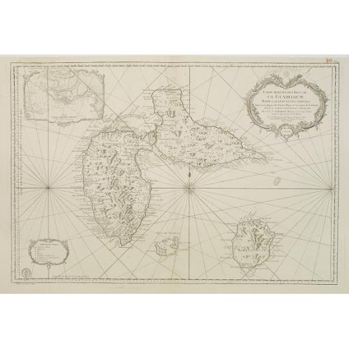 Old map image download for Carte Reduite des Isles de la Guadeloupe Marie Galante et les Saintes..
