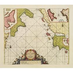 Pas kaart Vande Zee-kusten van Cicilia, Calabria, Graetia en Morea. . .