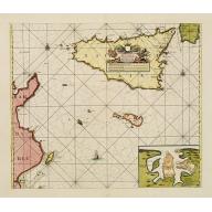 Old, Antique map image download for Nieuwe Paskaart van de Zeekusten van 't Eylandt Sicilia..