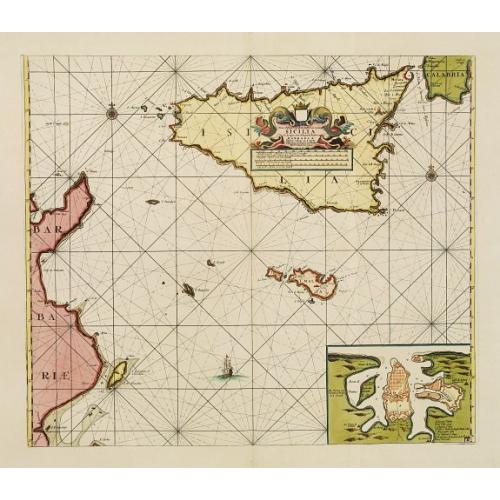 Old map image download for Nieuwe Paskaart van de Zeekusten van 't Eylandt Sicilia..