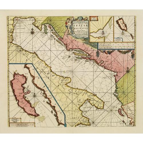 Old map image download for Pascaart vande Weder zytsche Zee-kusten soo van Italia als Dalmatia..