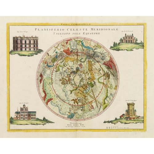 Old map image download for Planisferio Celeste Meridionale tagliato sull Equatore.