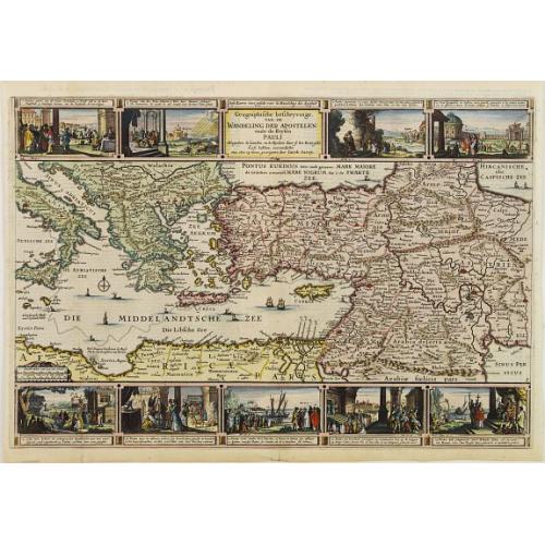 Old map image download for Geographische beschryvinge van de Wandeling der Apostelen ende de Reysen van Pauli.