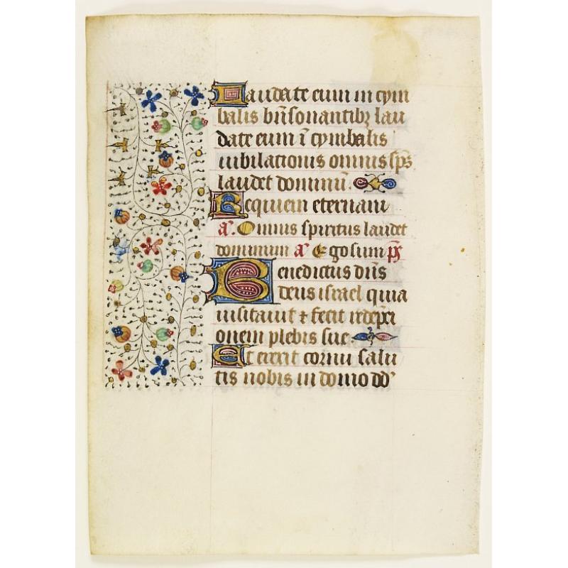 Leaf on vellum from a manuscript Book of Hours, use of Rome.