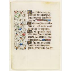 Leaf on vellum from a manuscript Book of Hours, use of Rome.