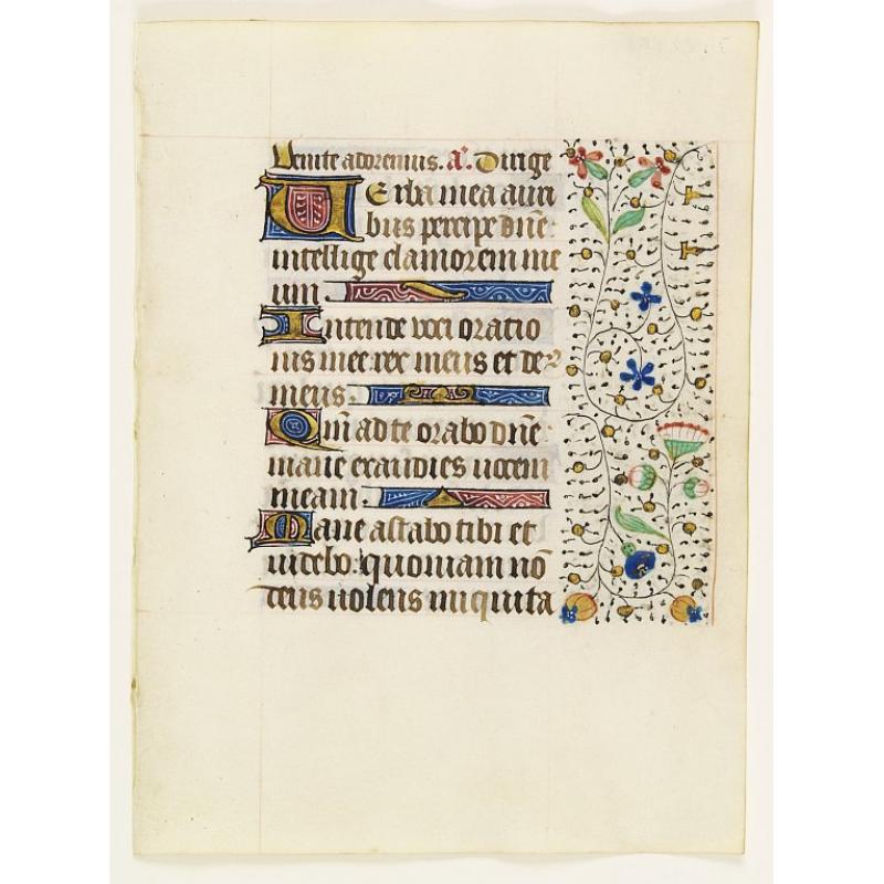 Leaf on vellum from a manuscript Book of Hours, use of Rome.