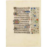 Old, Antique map image download for Leaf on vellum from a manuscript Book of Hours, use of Rome.