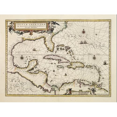 Old map image download for Insulae Americanae in oceano septentrionali..