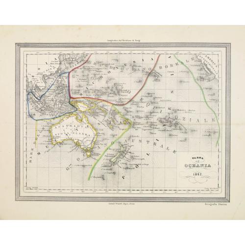 Old map image download for Carta dell' Oceania 1857