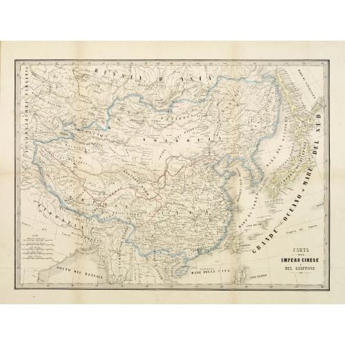 Old map image download for Carta dello Imperio Cinese e del Giappone.