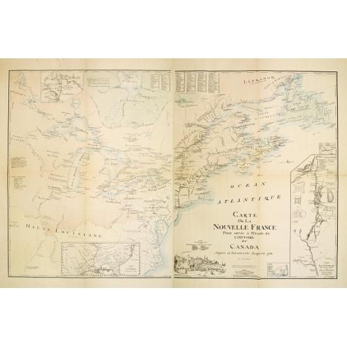 Old map image download for Carte de la NOUVELLE France Pour servir à l'Etude de l'Histoire du Canada Depuis sa Découverte jusqu'en 1760.