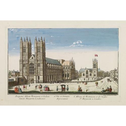 26e Vüe d'Optique Representant L'Abbaye de Westminster et de l'Eglise Ste. Marguerite à Londres.