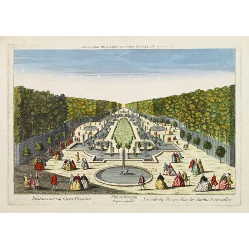 Old map image download for Vue d'Optique Representant La Salle des Festins dans les Jardins de Versailles.