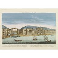 Vuë de l'ancien Palais d'hiver de sa Majesté Imperiale et du Canal qui Joint la Moika avec la Neva, a St. Petersburg.