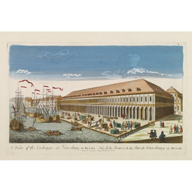 A Vue of the Exchange at Petersburg in Russia.