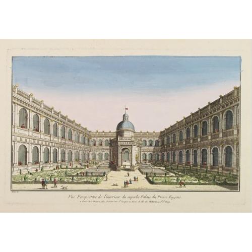 Vuë Perspective de l'interieur du superbe Palais du Prince Eugene.