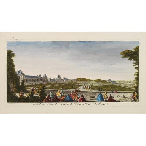 Old map image download for Veüe d'une Partie du Château de Fontainebleau et du Parterre.
