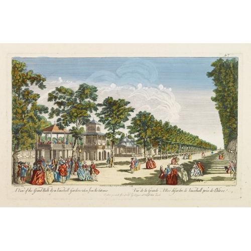 Old map image download for A View of the Grand Walk &c in Vauxhall gardens taken from the Entrance. Publish'd according to Act of Parliament..
