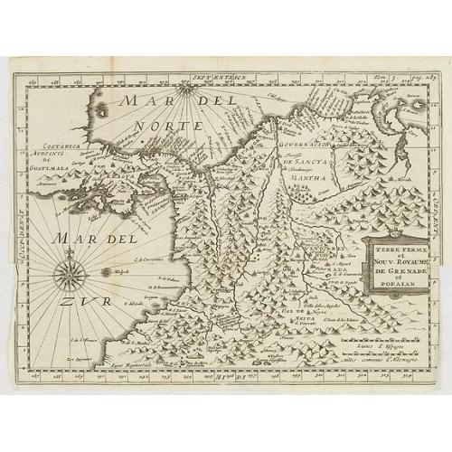 Old map image download for Terre Ferme et Nouv. Royaume de Grenade et Popaian.