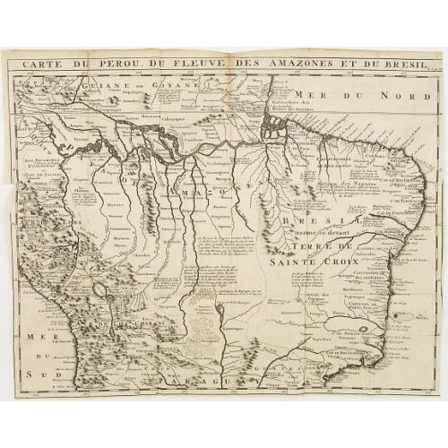 Old map image download for Carte du Perou, du Fleuve des Amazones et du Bresil.