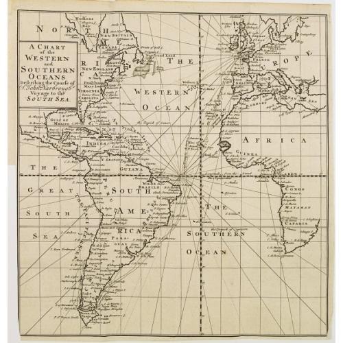 Old map image download for A Chart of the Western and Southern Oceans.