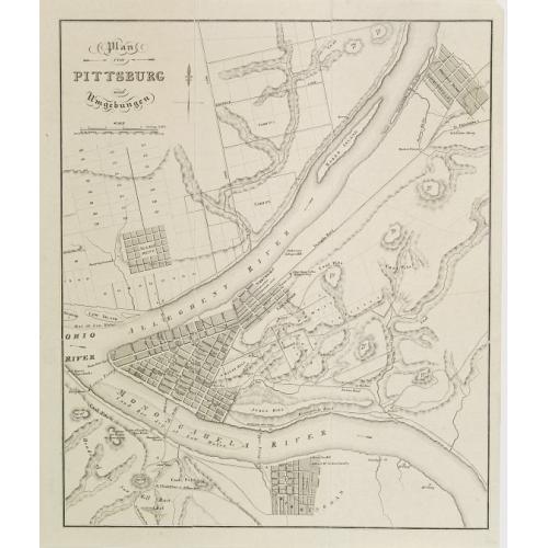 Old map image download for Plan von Pittsburg und umgebungen.