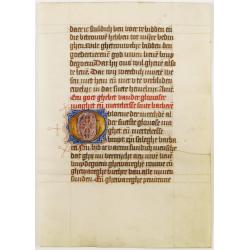 Leaf on vellum, from a manuscript book of hours.