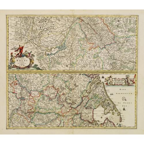 Old map image download for Totius Fluminis Rheni Novissima Descriptio ex officina.