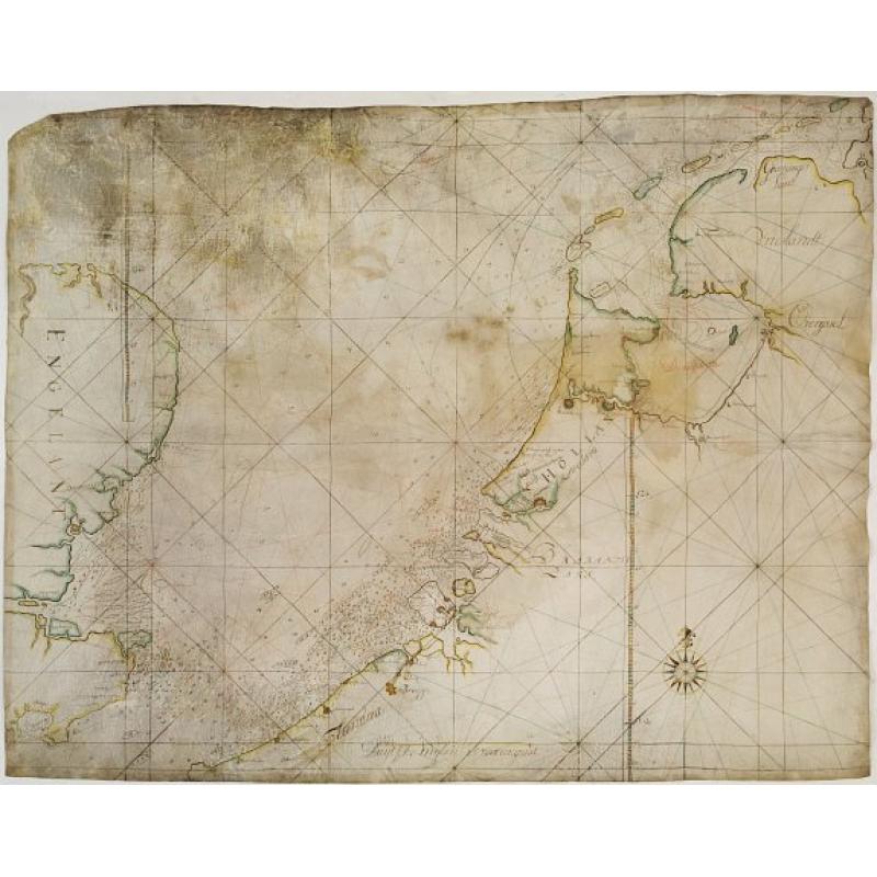 V.O.C. Chart of the Netherlands, south-eastern England and the English Channel.