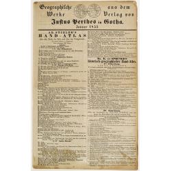 Geographische Wercke aus dem Verlag von Justus Perthes in Gotha. Januar 1852.