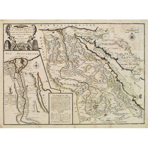 Old map image download for Le Cours Du Nil, Suivant Les Auteurs Modernes et les dernieres Relations.