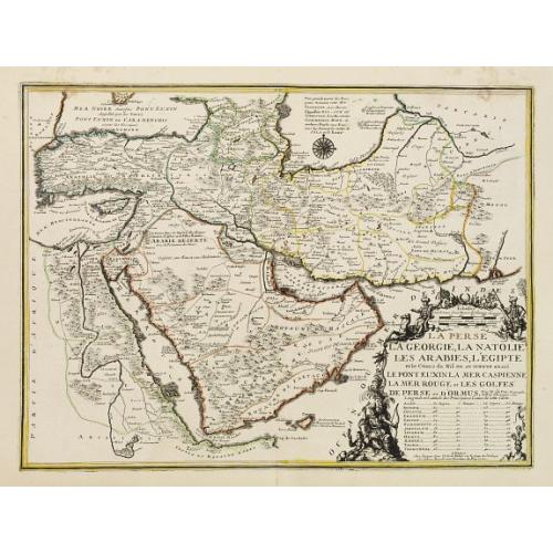 Old map image download for La Perse, La Georgie, LA Natolie, Les Arabies, L'Egipte et le Cours du Nile..