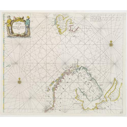 Old map image download for Pascaart Vande zeecusten van Ruslant, Laplant, Finmarcken en Spitzbergen.