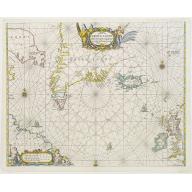 Old, Antique map image download for Pascaerte van Groen-Landt, Yslandt, Straet Davids en Ian Mayen eylandt..