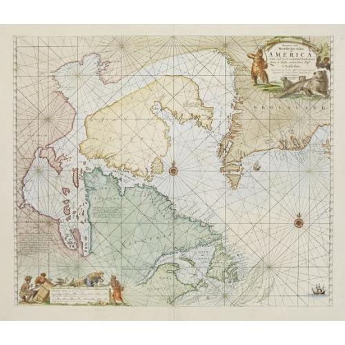 Old map image download for Pascaarte vande Noorderde Zee custen van America..