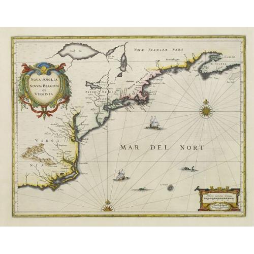 Old map image download for Nova Anglia Novum Belgium et Virginia.