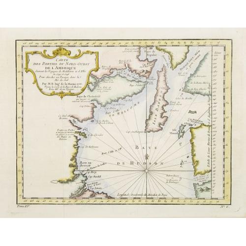 Old map image download for Carte Des Parties Du Nord-Ouest De L'Amerique Suivant les Voyages de Middleton et d Ellis..