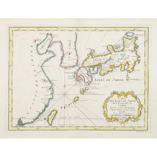 Old map image download for Carte des Isles du Japon et la Presqu'Isle de Coree..