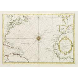 Carte De L'Ocean Occidental Dreessée pour Servir a l'Histoire Generale des voyages..