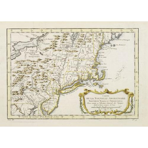 Old map image download for Carte de la Nouvelle Angleterre, Nouvelle Yorck et Pensilvanie..