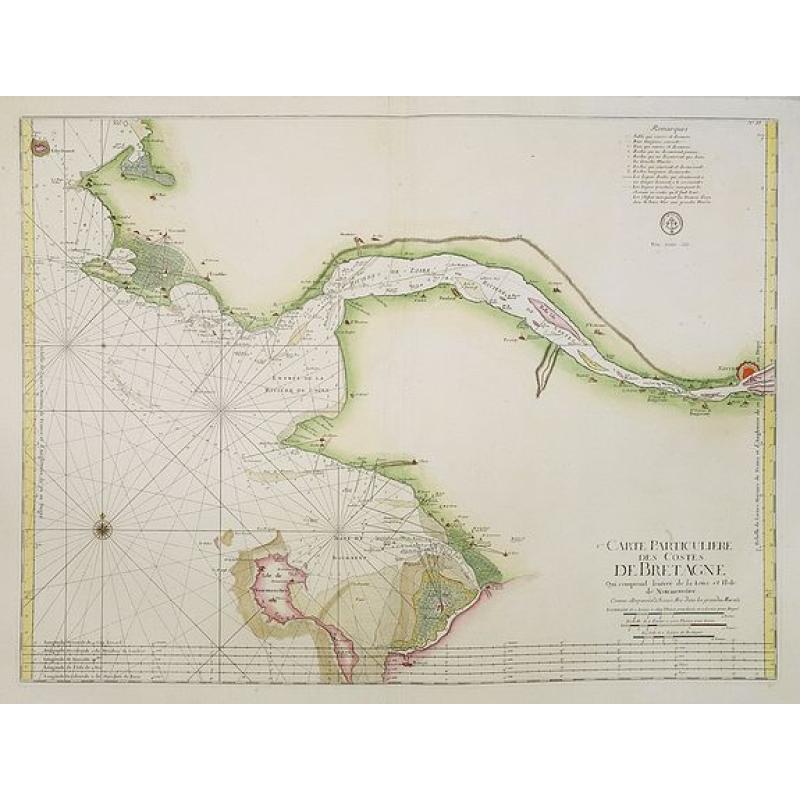 8.eme Carte Particuliere Des Costes De Bretagne Qui comprend lentréé de la Loire et lIsle de Noirmoustier..