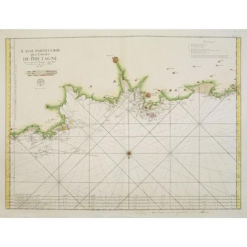 Old map image download for 3. Carte Particuliere Des Costes De Bretagne Qui comprend Morlaix Saint Paul de Leon les Sept Isles et l'Isle de Bas..